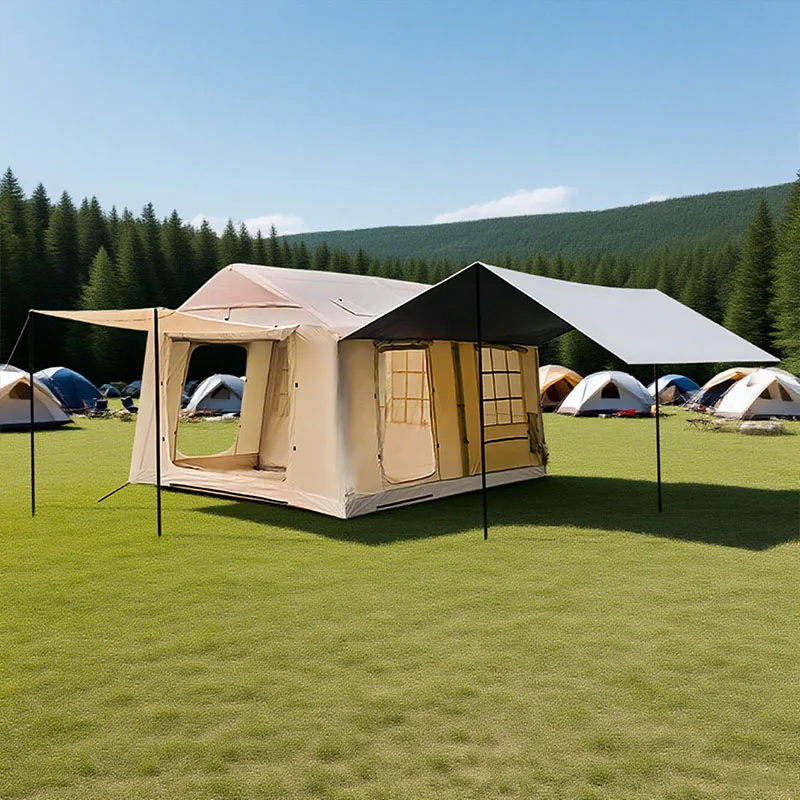 Wholesale Portable Outdoor Camping Inflatable Air Tent Complete Set Equipment Rainproof Waterproof Thickened Canopy Four-season