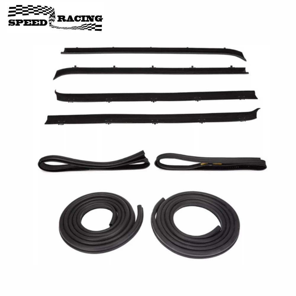

14027777 14027776 14027775 15569072 15569071 for Chevy Truck Front Door Window Run Sweep Felts Weatherstrip Seals Kit Set New