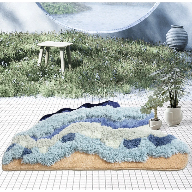 Medicci Home Boho Chic Mossy Rugs Nordic Bedroom 3D Area Carpet Ultra Soft Luxury Hand Tufted Bathmat Entrance Rugs Dropshipping