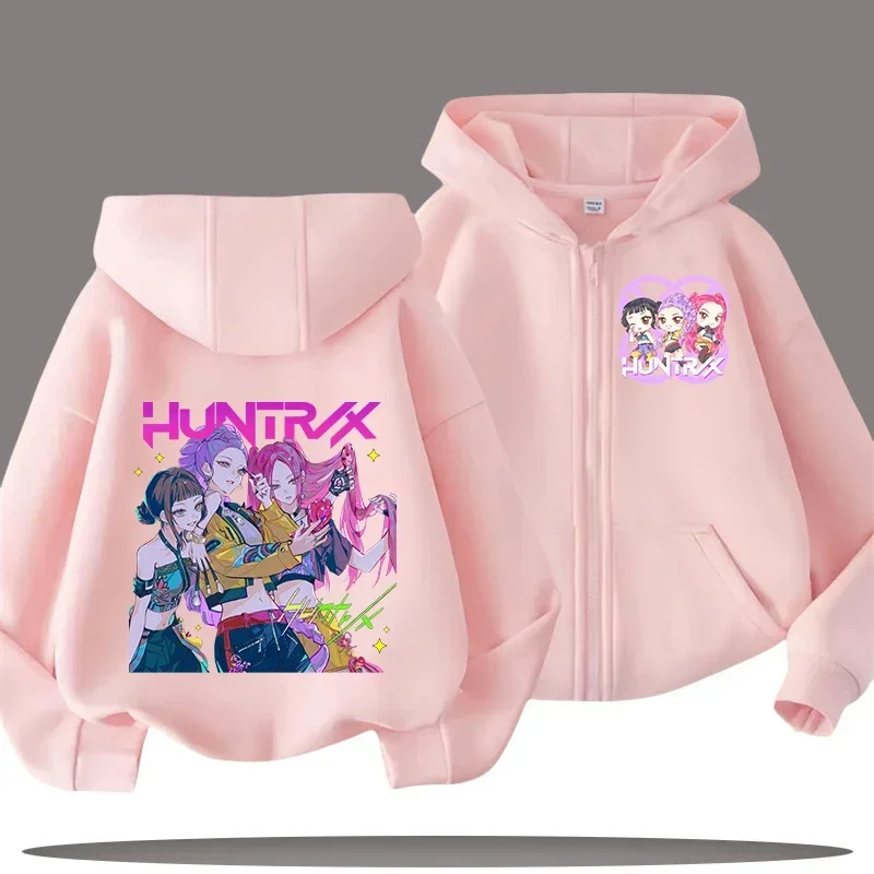 

New Zipper Hoody Baby Casual Top Funny Zip Up Sweatshirts Kpop Demon Hunters Hoodie Children Clothes Kid Girl Boy Sweatshirt