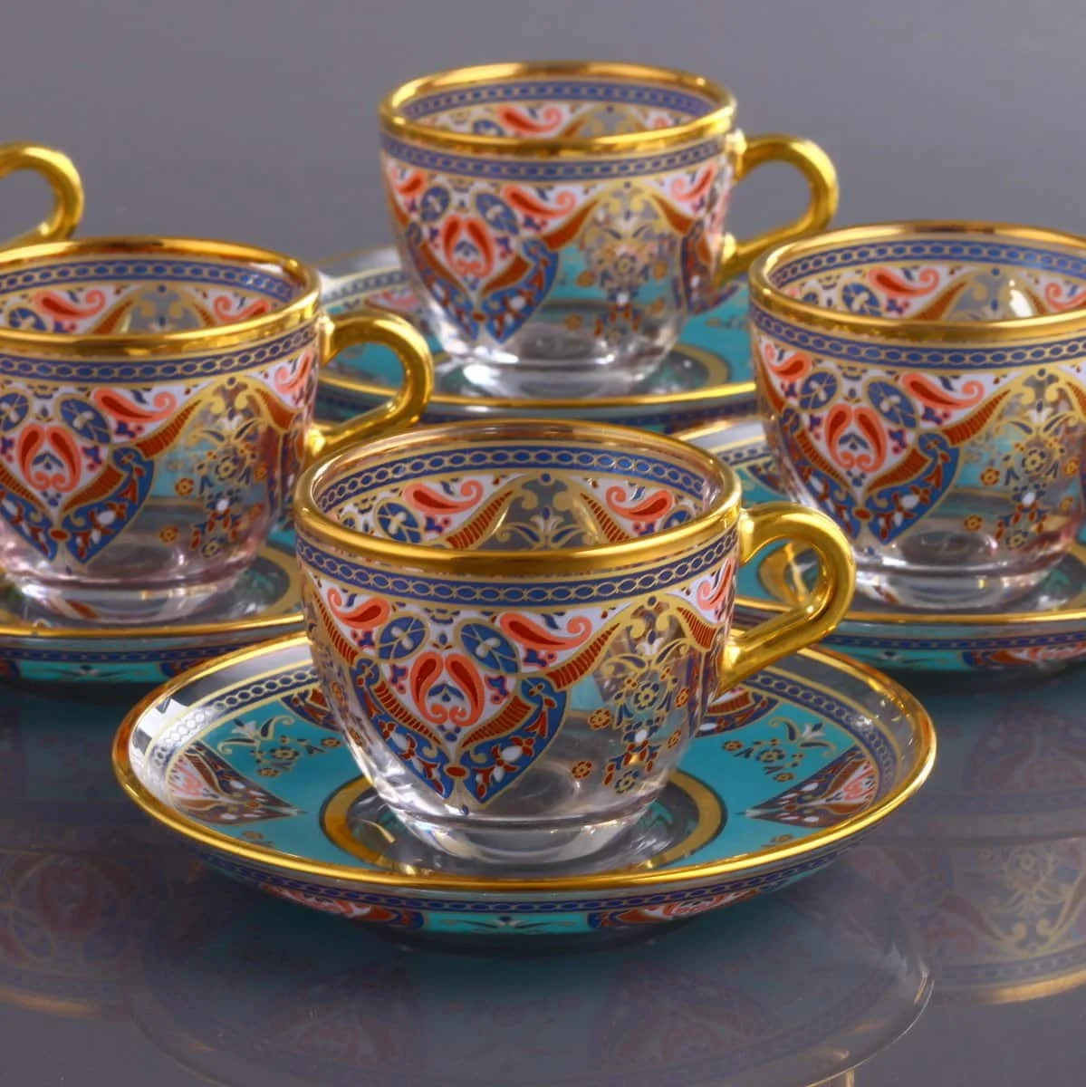 LaModaHome Espresso Coffee Cups Set, English Arabic Greek Coffee Set Coffee Cup For Women, Men, adults, Guests, New Home Weddi