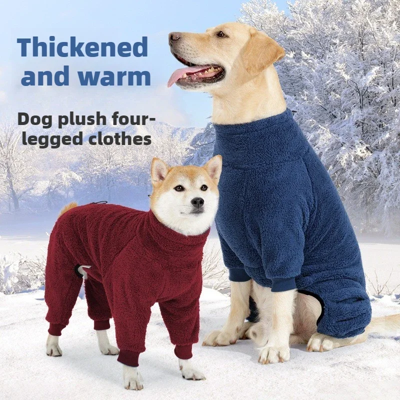 Dog Clothing Thickened Winter Soft Warm and Fluffy Dogs Four-legged Clothing Adjustable Cold Protection Pet Products Supplies