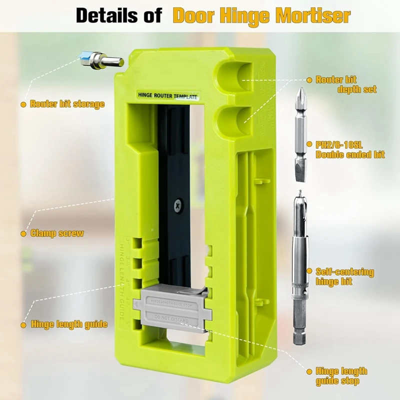 A26F-Door Hinge & Door Latch Installation Kit, Door Hinge Mortiser Template, Door Latch For Accurate Chiseling And Scoring