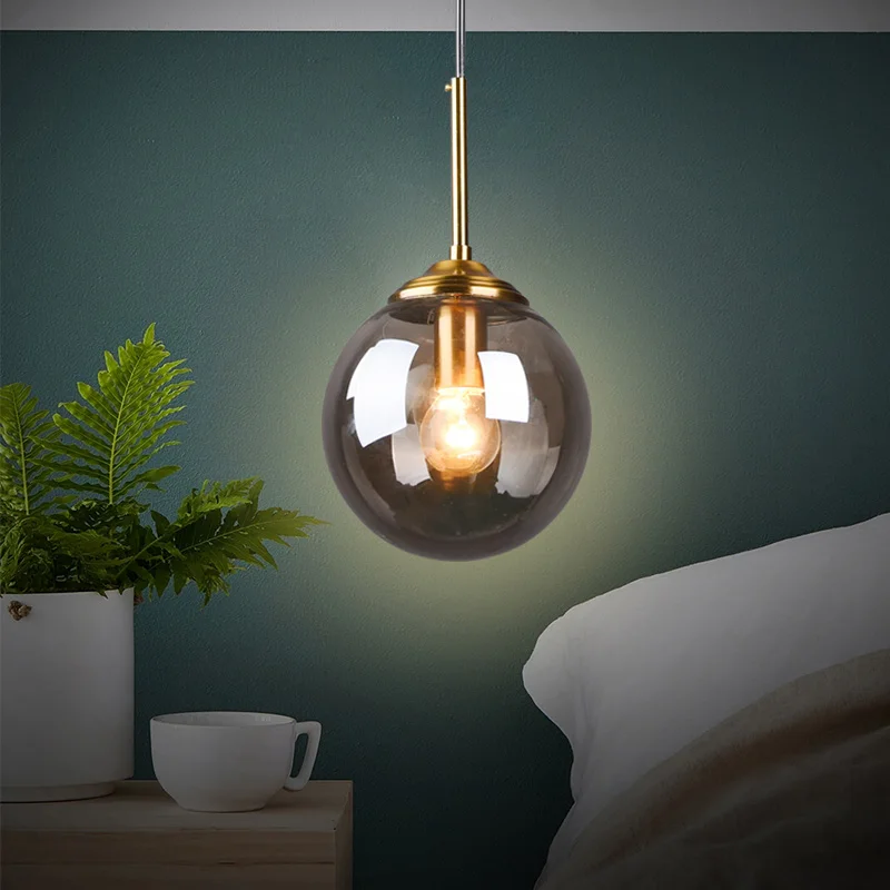 

Nordic Glass Iron Pendant Lights Lamp Decorative LED Lamps Pendant Lighting Living Room Dining Room Bedroom Loft Hanging Lamp