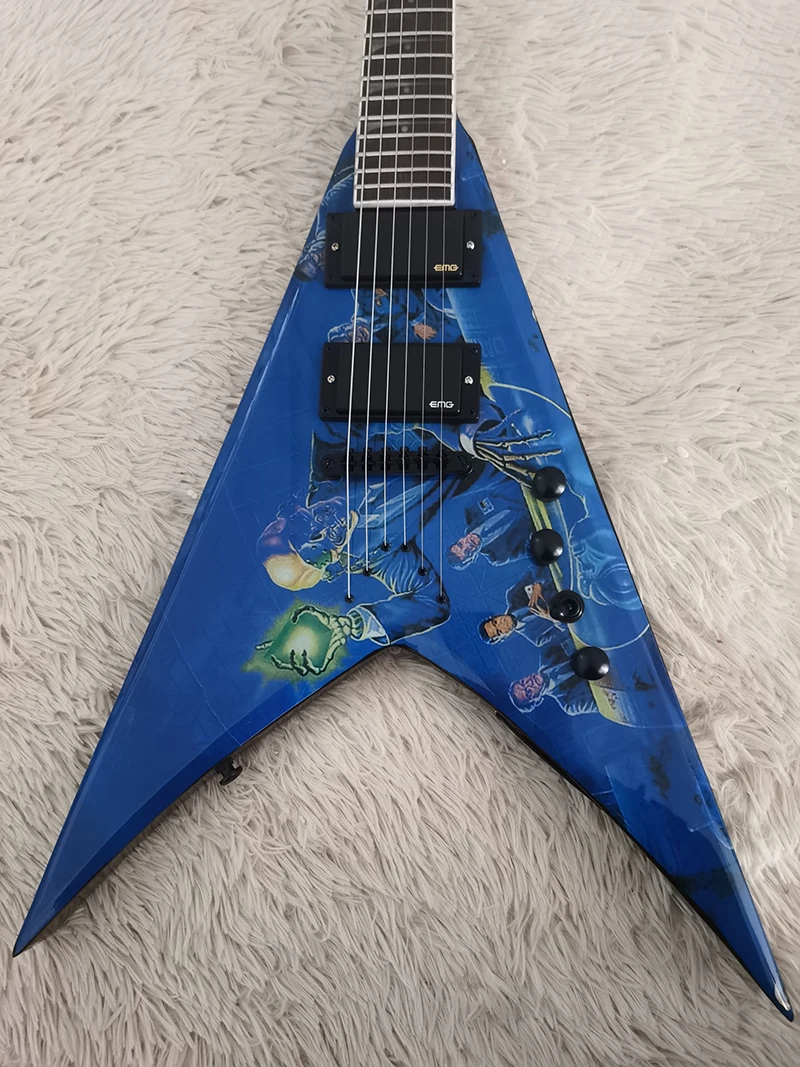 High quality DEAM Shaped V-shaped dovetail flying electric guitar, Dave Mustaine signature, active pickup, in stock, fast shippi