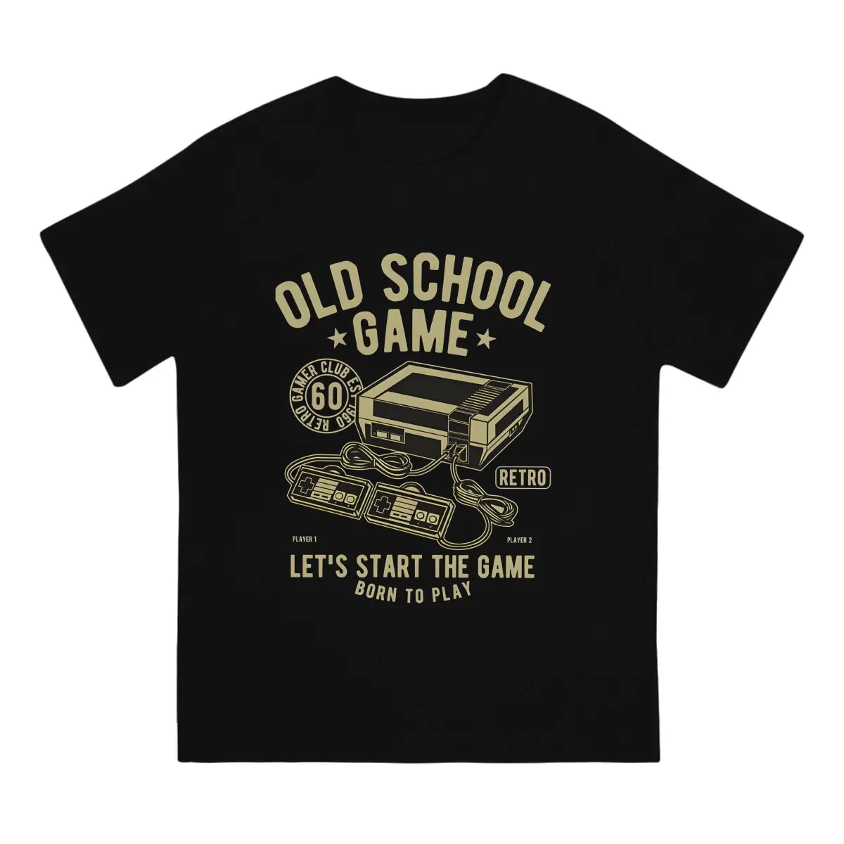 Lets Start The Game Man\'s TShirt Arcade Old School Game O Neck Short Sleeve 100% Cotton T Shirt Funny Top Quality Birthday Gifts