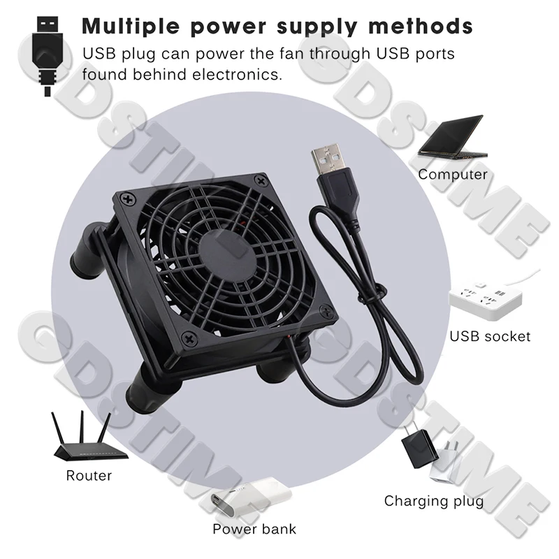 Gdstime 5V USB Router Fan 80mm 92mm 120mm 140mm DIY TV Box Ball/Sleeve Cooler W/Controller & Protective Net Desktop Cooling Fan