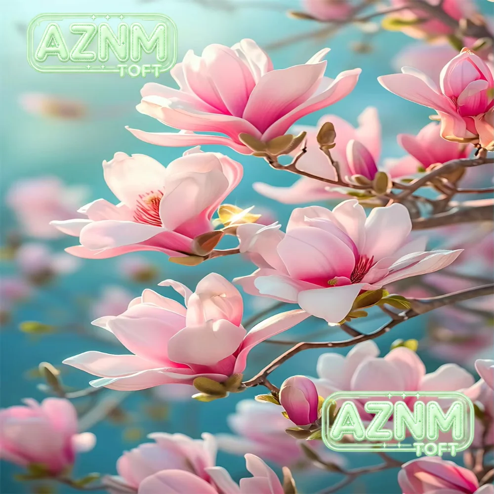 Pink Magnolia Flowers Posters Print Modern HD Plants Flowers Canvas Painting Wall Art Pictures for Home Decoration Cuadros