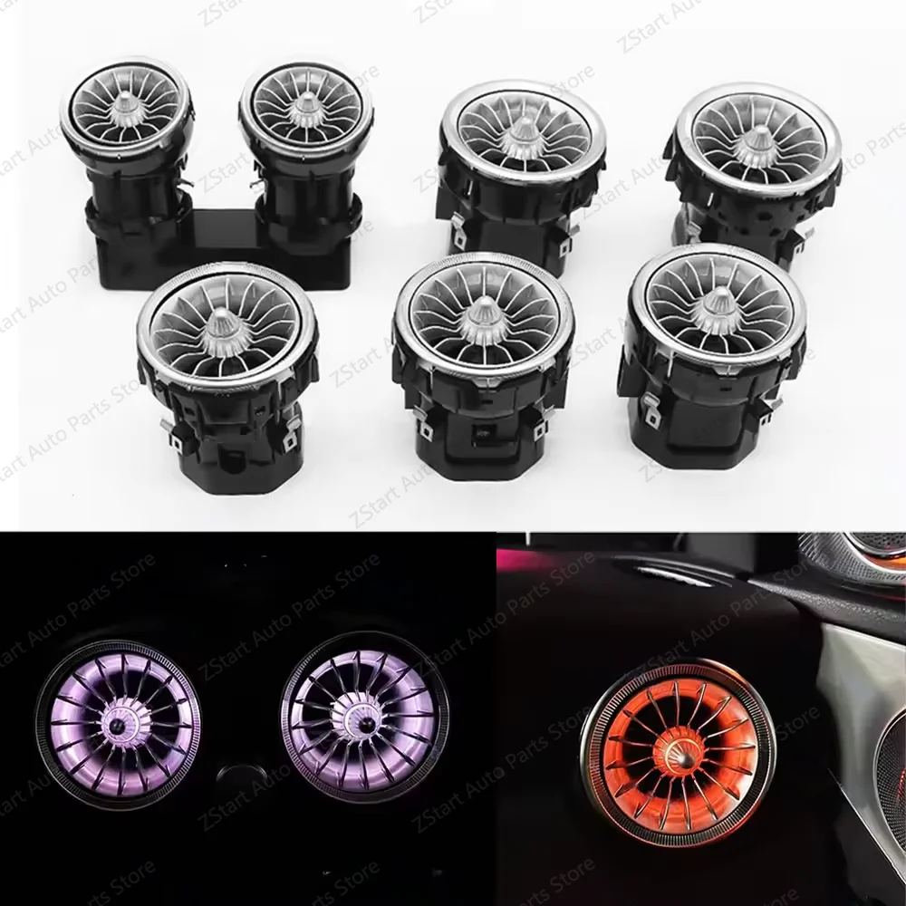 3/12/64 Colour New EQS Air Vent Ambient Light For Mercedes Benz W205 X253 C-Class GLC AMG C43 C63 LED Turbine Lamp Nozzle