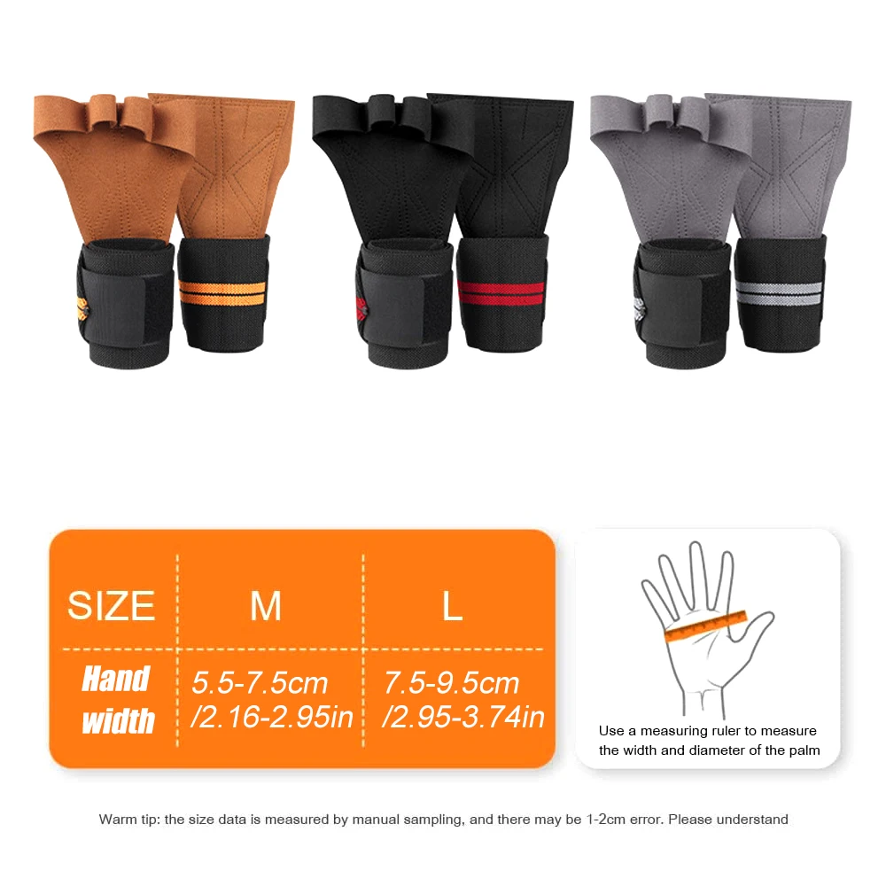 1 Pair Horizontal Bar Gloves for Gym Sports Weight Lifting Training Crossfit Fitness Bodybuilding Workout Palm Protector Unisex