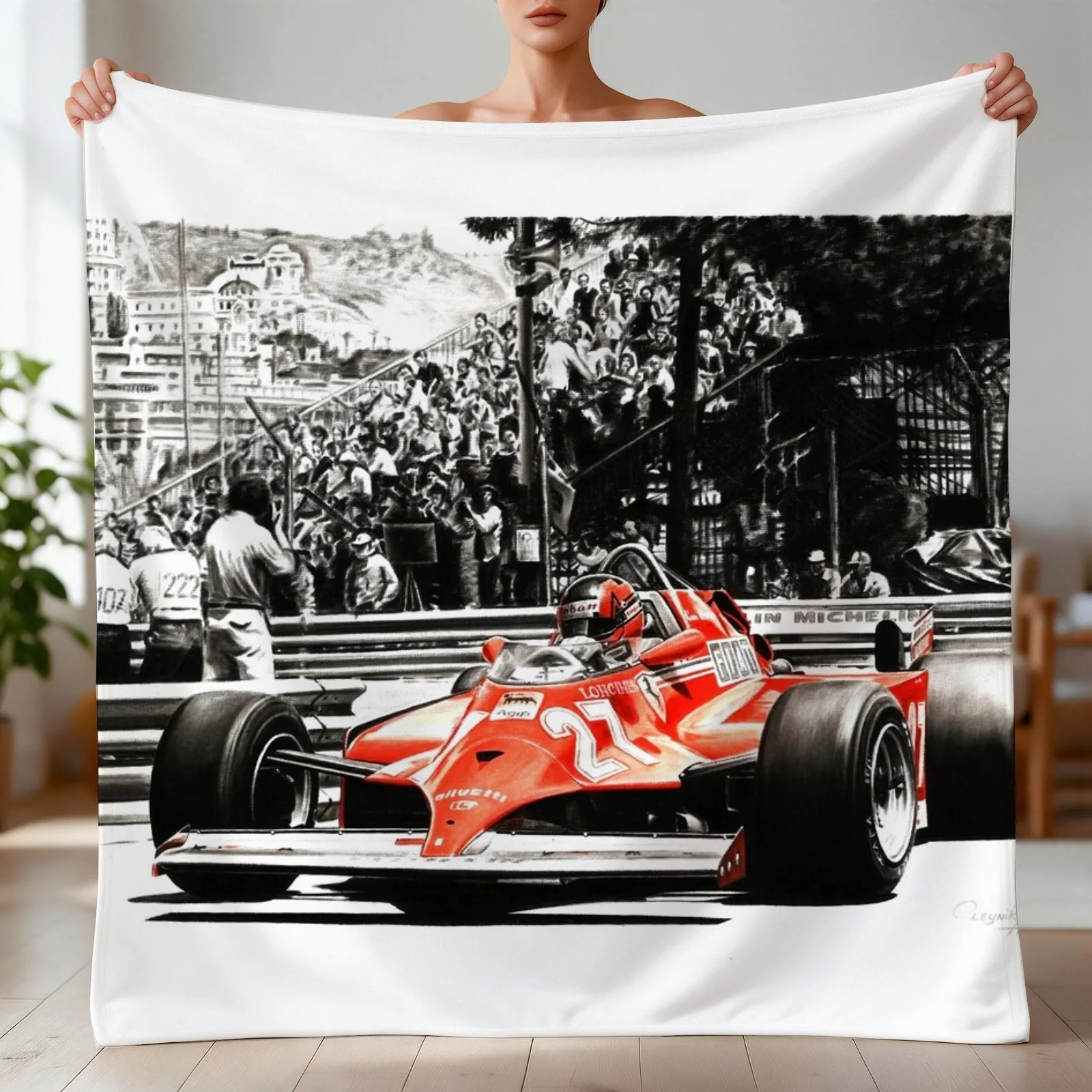 Villeneuve, Monaco GP, 1981. LF2 Throw Blanket Tourist Soft Big Kid'S Blankets