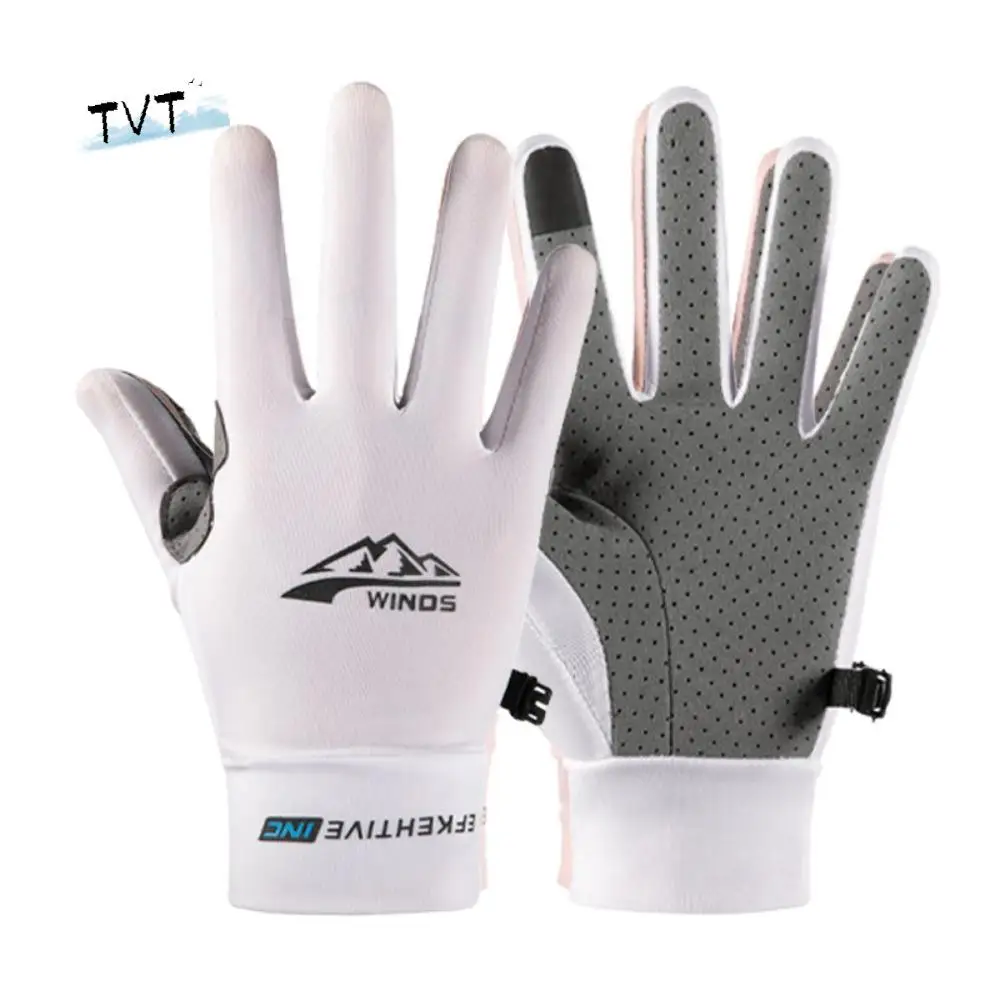 Дышащие солнцезащитные перчатки, варежки против солнечных ожогов, солнцезащитные перчатки из ледяного шелка, элегантные летние солнцезащитные перчатки с защитой от УФ-лучей для вождения