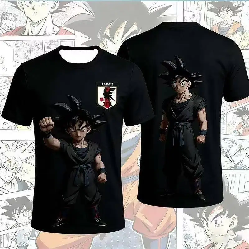 Dragon Ball Son Goku Japan Nationalmannschaft Fußballtrikot 3D Schnelltrocknendes T-Shirt für Männer Frauen Fans Outdoor-Sport-Trainingskleidung – Detail 10
