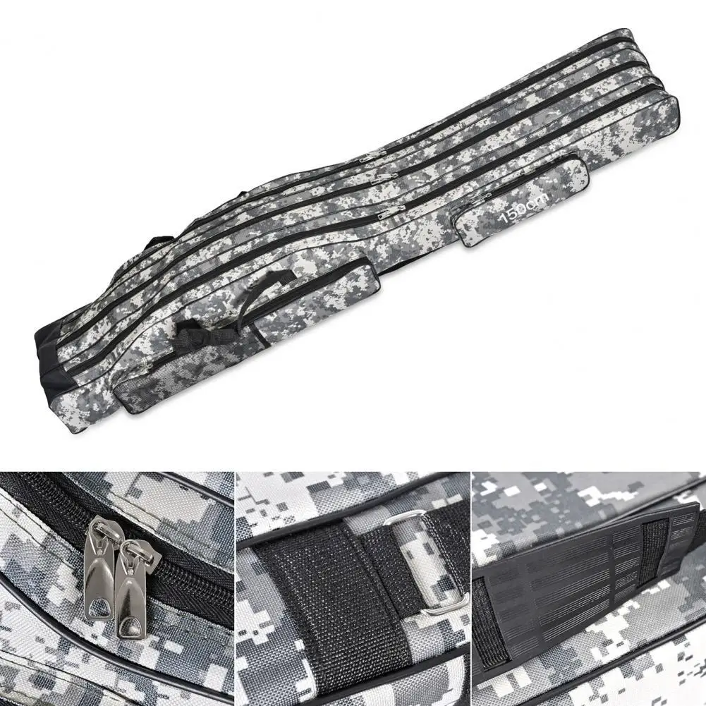 

Прочная сумка для удочки, устойчивая к разрыву, с защитой от царапин, сумка для морской рыбалки, трехслойная камуфляжная модель