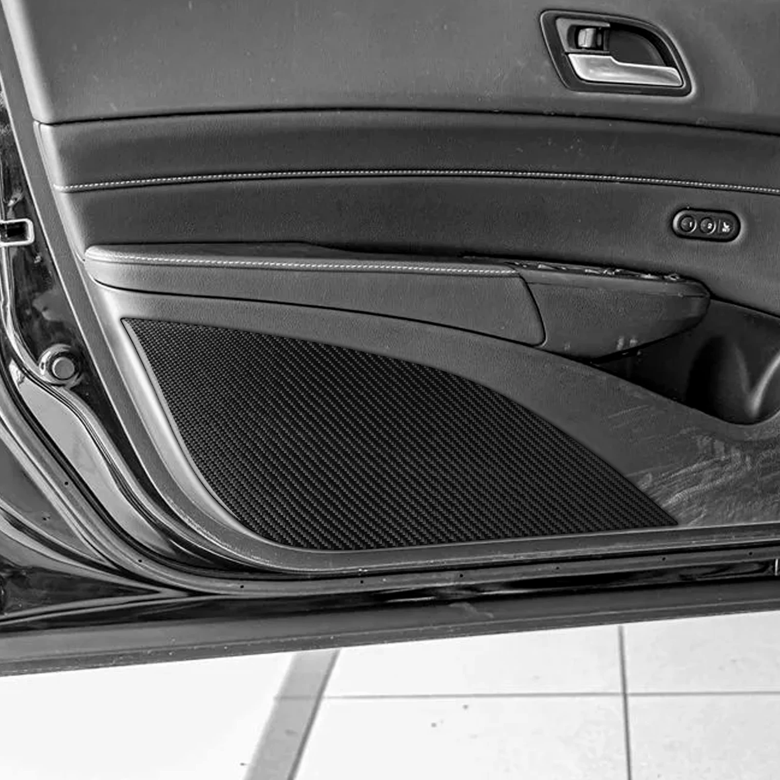 Real Carbon Fiber Car Accessories Front Door Panel Soft Sticker For Acura ILX 2012 2013 14 15 2016 2017 2018 2019 2020 2021 2022
