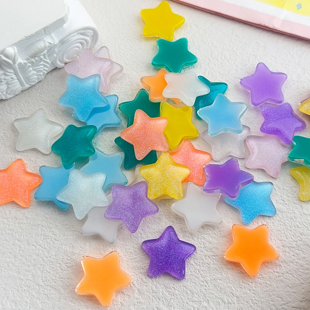 

Cordial Design 100Pcs 24*25MM Jewelry Accessories/Resin Patch/Star Shape/Cabochon Bead/Glitter Effect/DIY Patch/Hand Made #18255