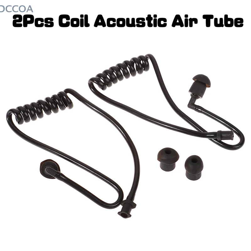 2Pcs Spring Air Tube Coil Acoustic Air Tube Earplug Replacement For Radio Earpiece Headset Walkie Talkie Earphone Coil