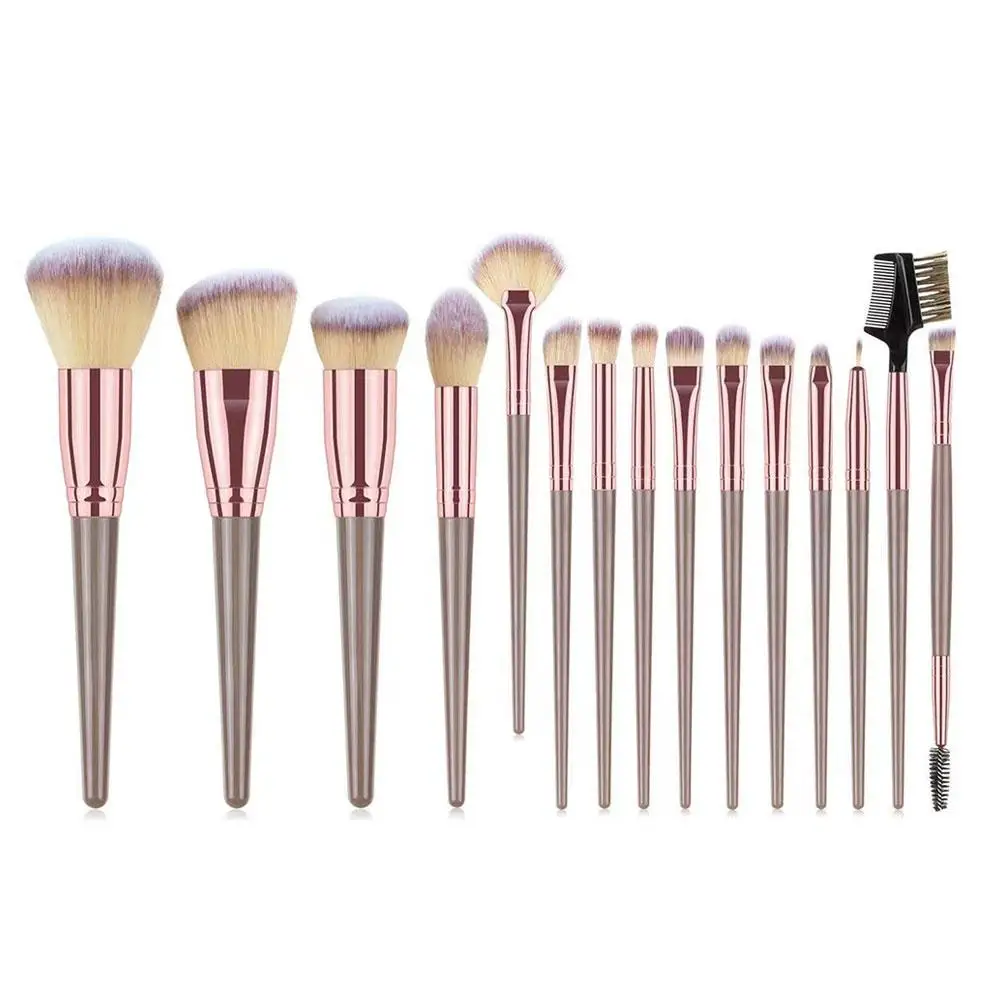 1set/15pcs Foundation Make-up Pinsel rosa profession elle bis Ziege erröten machen Pinsel Set Text marker Natur haar n5w2