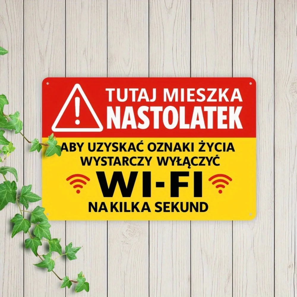 CIFBUY Retro Vintage Polish Humor Teenager Aluminum Wall Art Weatherproof Durable Alloy Decor for Home Farmhouse Cafe Office