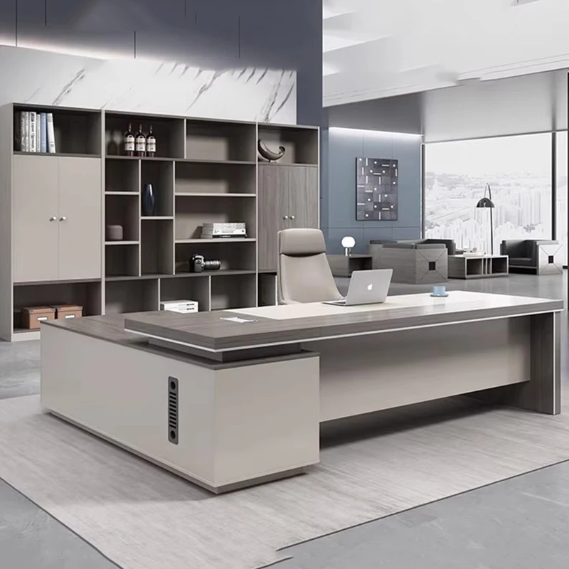 Long Luxury Office Desk Minimalist Nordic Design Organizers Aesthetic Office Desk Wooden Lshaped Scrivania Commercial Furniture