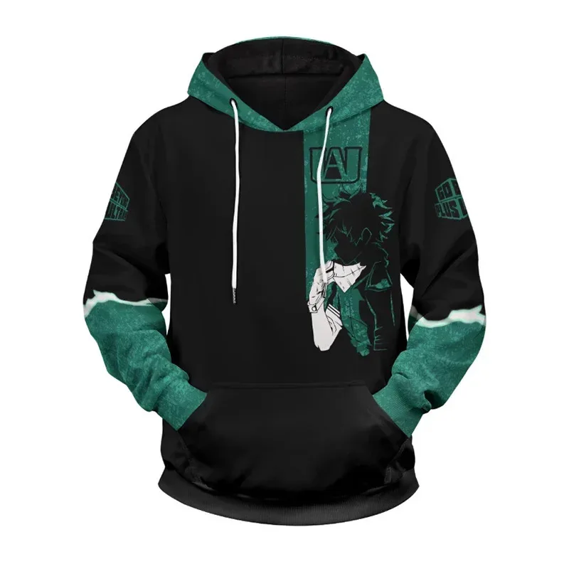 AA wat Anime Midoriya Izuku Cosplay Hoodie 3D Printed Deku One For All My Hero Academia Costume Sportswear Poly2025 New