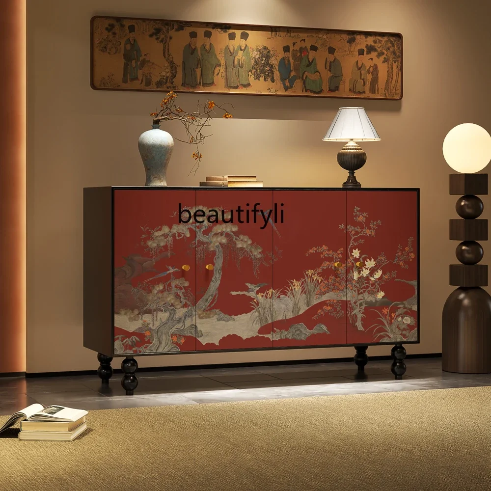 

French retro chest household living room, storage and decoration Chinese entrance, dining side cabinet