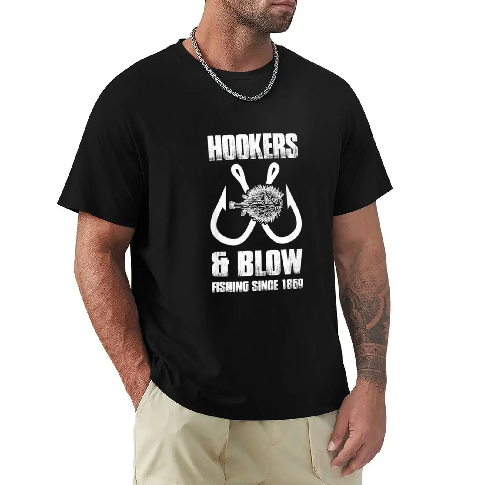 Hooker And Blow Fishing Since 1869 Big Fans T-Shirt korean fashion heavyweights Short sleeve tee mens funny t shirts