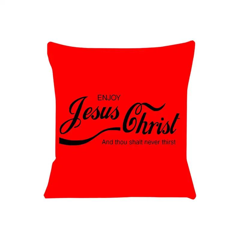 Enjoy Jesus Christ Cushion Cover for Sofa Pillow Case Cover Seat Car Throw Pillowcase 45X45cm For Home Decorative SJ-814