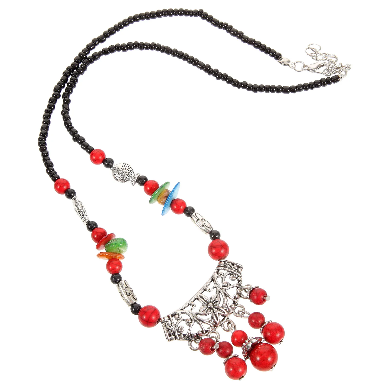 

Tassel Headpiece Red Color Adjustable Choker Necklace for Women Bohemian Festival Jewelry Hair Accessories Statement Piece
