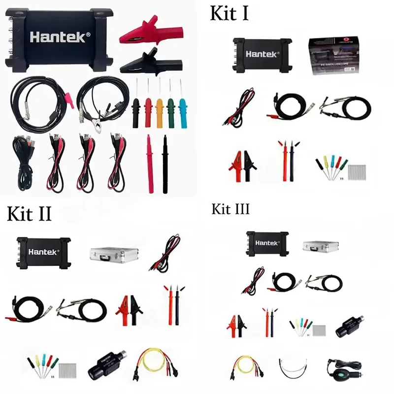 Hantek 6074BE Portable Digital Storage Oscilloscope Kit 4CH 70MHz 64K Memory Li-ion Battery PC USB 2.0 Interface Win10