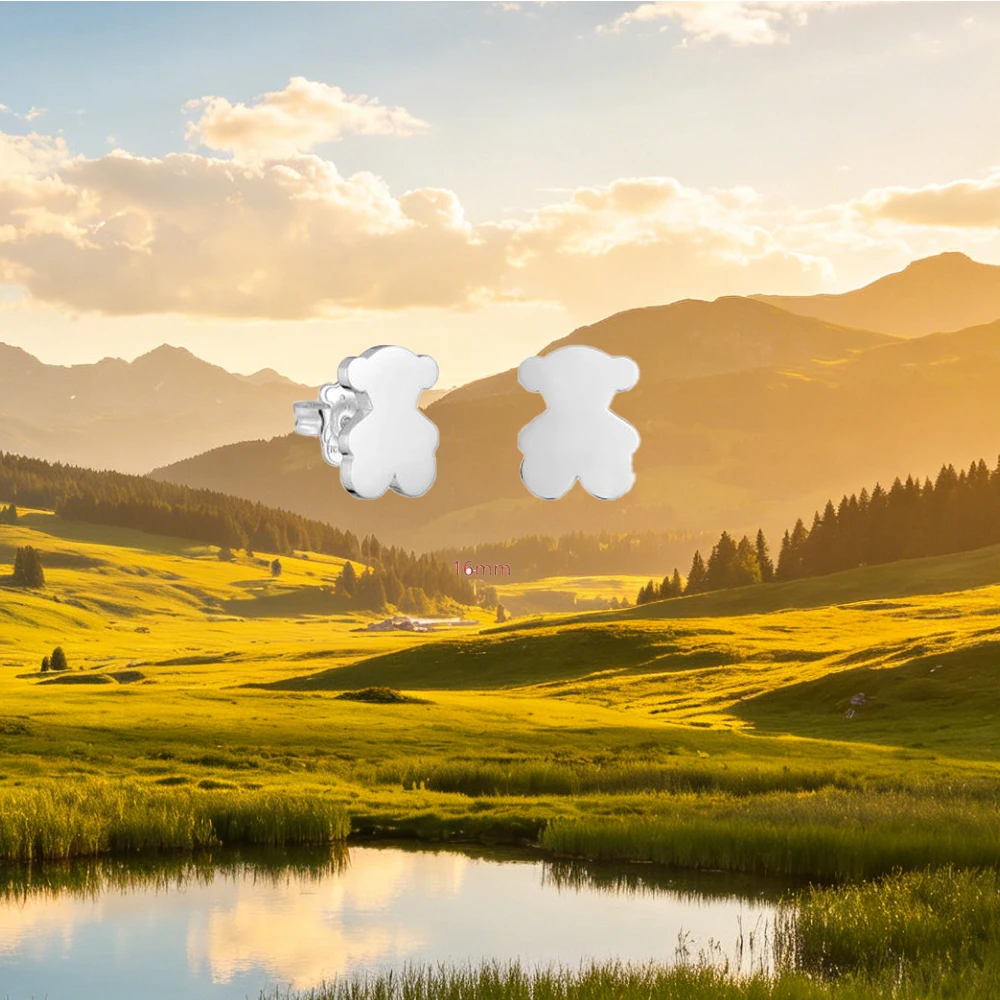 

Милые серьги-медвежата из серебра 925 пробы, очаровательный минималистичный стиль, подарок для девочек на вечеринку