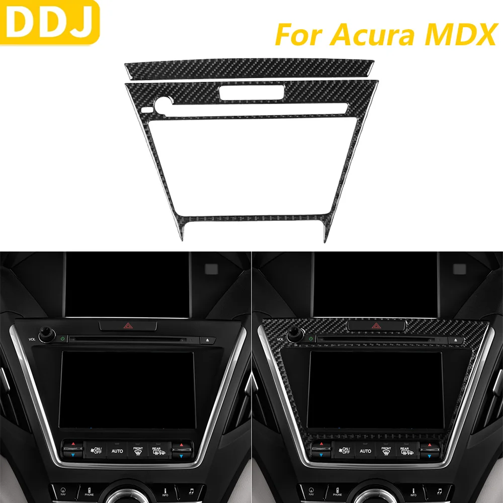 

For Acura MDX 2014-2020 Carbon Fiber Central Control Screen Radio CD AC Panel Decorative Cover Car Interior Accessories Sticker
