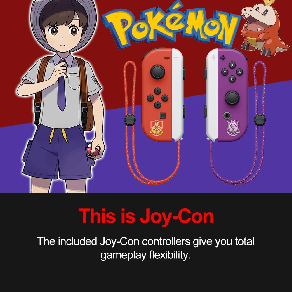 Nintendo Switch OLED Pokemon szkarłatna i fioletowa konsola do gier z 7 Cal OLED 3 tryby gry specjalna konstrukcja 64GB