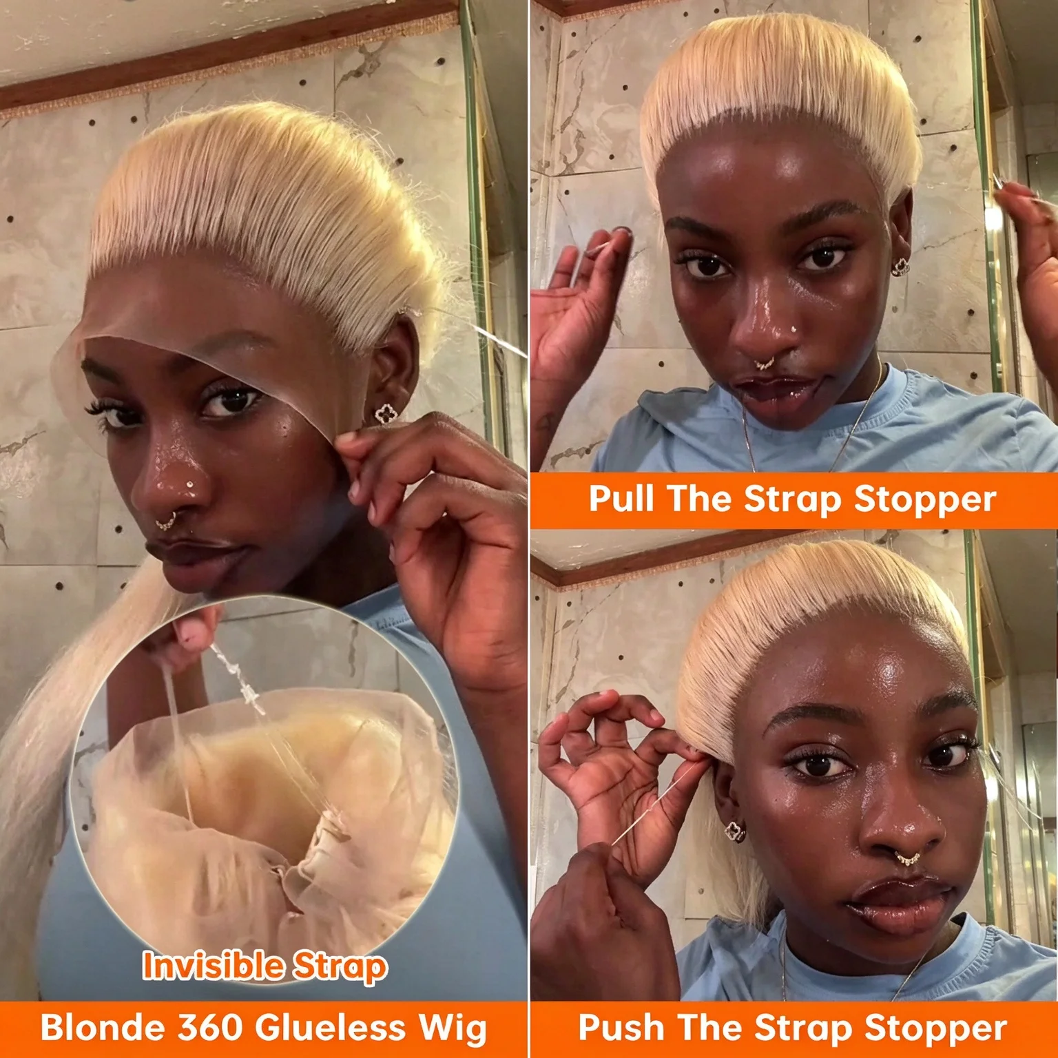 Invisible Strap 360 Hd Lace Frontal Straight Wig 613 Human Hair Wig 13x6 Pre Plucked 30 40 Inches Vietnamese Raw Human Hair Wig 180% 200% 220% Density Blonde 13x4 Lace Front Human Hair Wig  5x5 Hd Lace Closure Wigs For Black Women