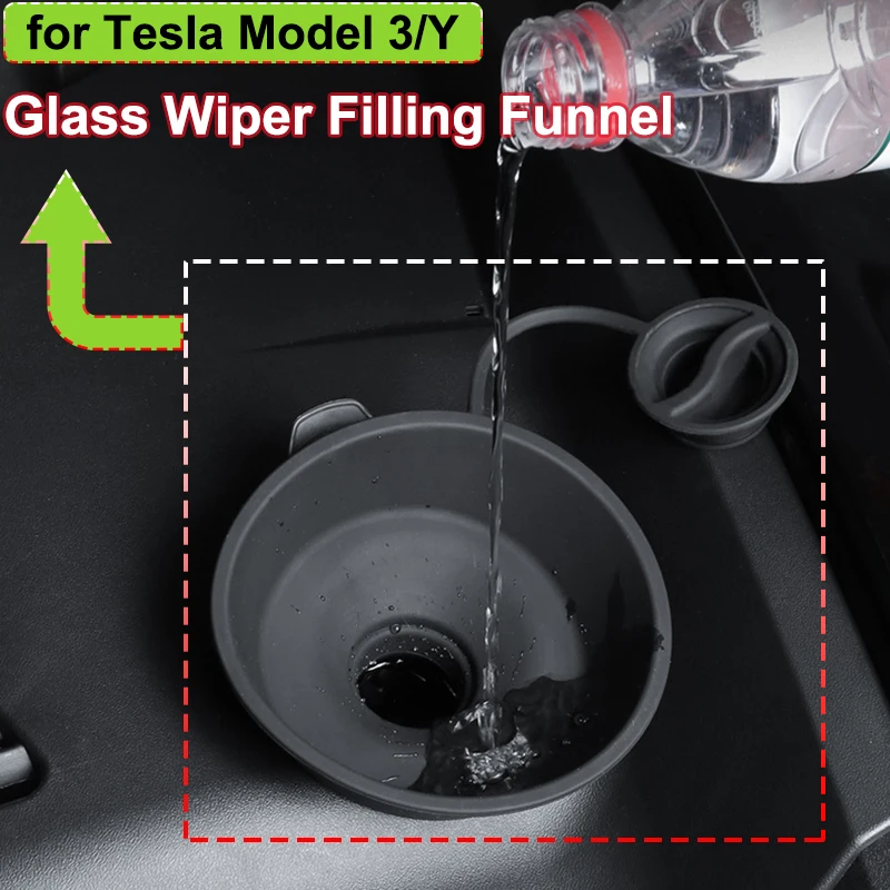 

for Tesla Model 3 Y 2023 Glass Wiper Filling Funnel Filler Enlarged Leakproof Windshield Modification Model3 ModelY Accessories