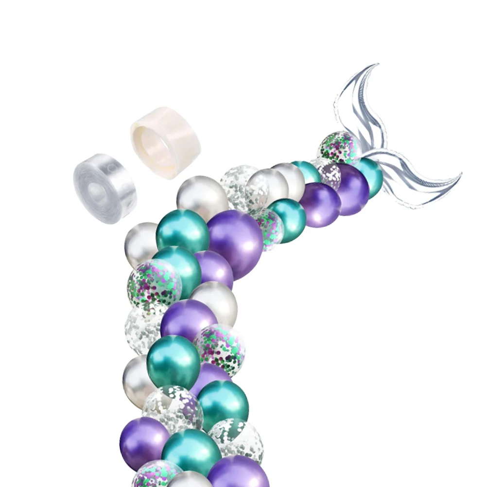 

44Pcs Metal Balloon Set Mermaid Tail Shape Decorative Aluminium Film Balloons for Birthday Party Supplies Kids Festival