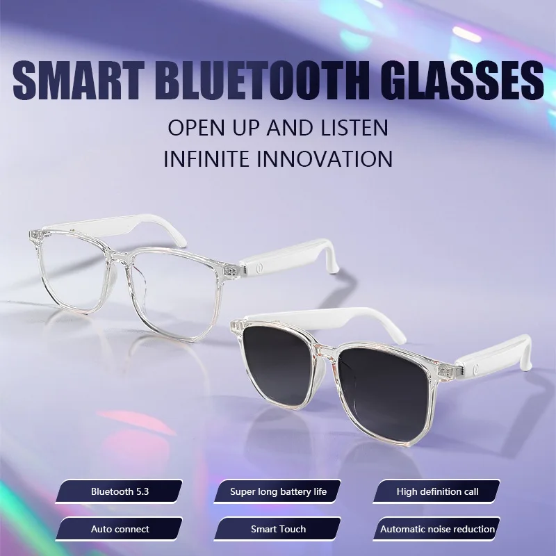 Lightweight GS03 Bluetooth Glasses 27g Smart Touch Audio Music BT5.3 anti-blue light UV400 Polarized Lens Smart glasses for men