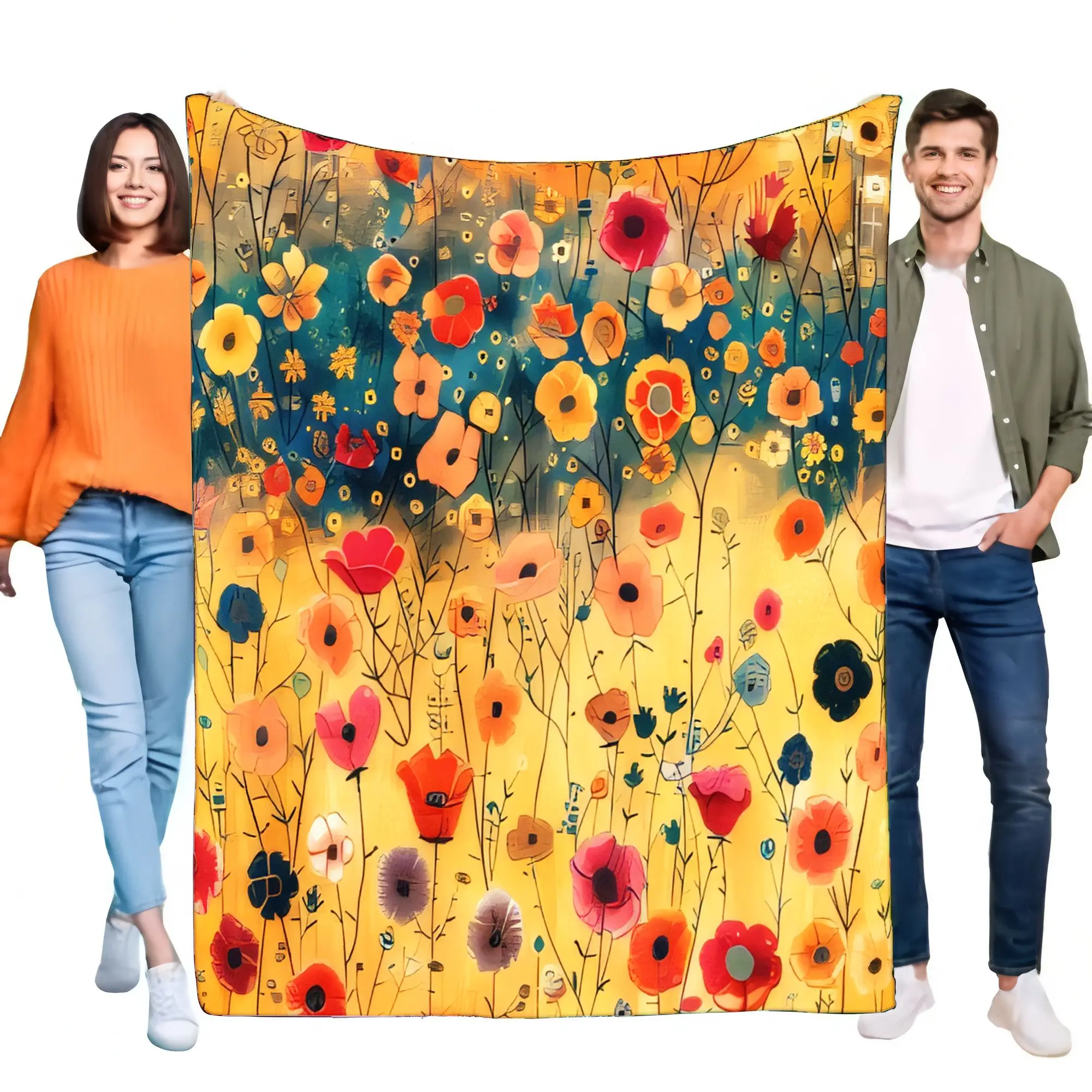 Floral Pattern Blanket Soft Plush Throw for Couch and Bed, Cozy Lightweight Floral Design, Perfect for Home Decor and Comfortabl