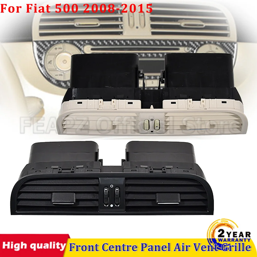 

1Pc For Fiat 500 2008-2015 Centre Air Heater Vent Black or Ivory Car Front Centre Panel Air Vent Grille Part Replacement