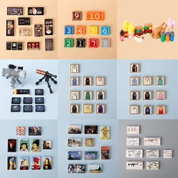 City Printed Building Blocks House Furniture Food Drink Basketball Suit Menu Set Famous Paintings Weapon Accessories Bricks Toys