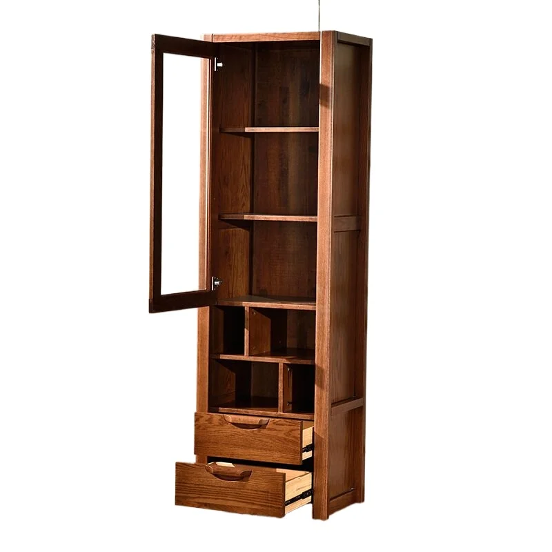 LMM all solid wood wine cabinet modern simple high and low cabinet living room combination wall furniture small apartment