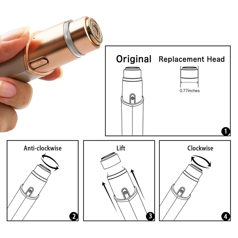 Generation 3 Replacement Heads For Finishing Touch Flawless Facial Hair Remover Double Precision Replacement Blades