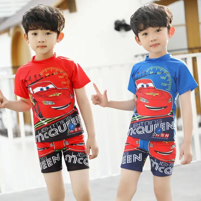 

Disney Cars Lightning McQueen animation peripheral cartoon cute swimsuit creative kawaii boys split quick-drying swimsuit suit