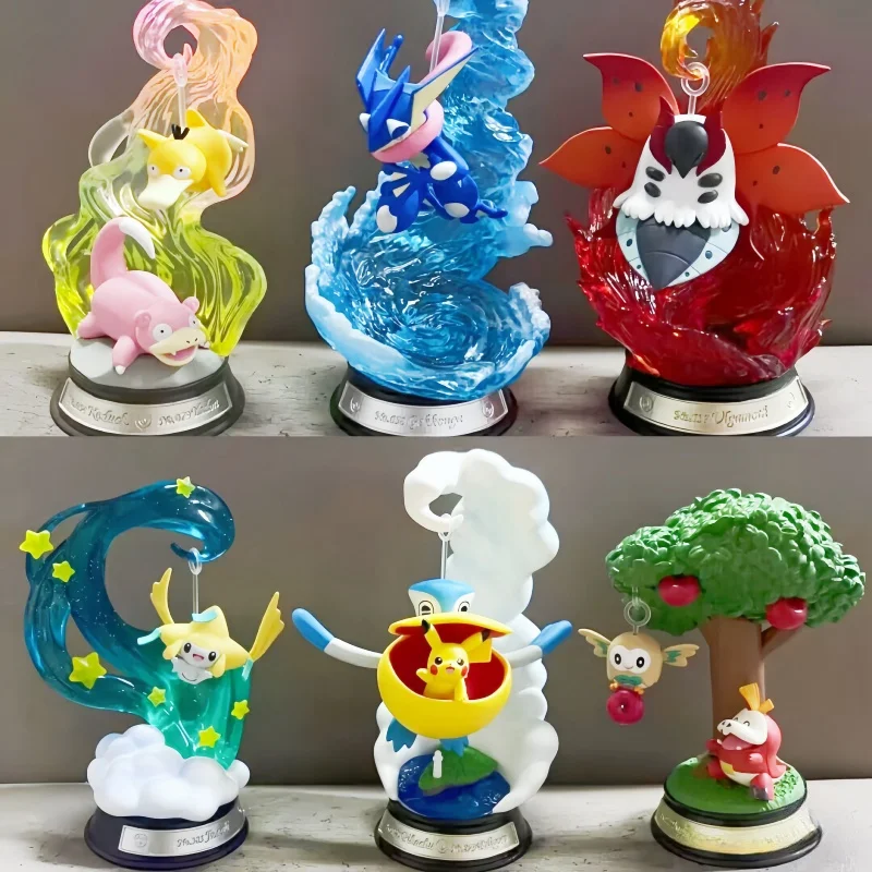 

Оригинальные качели Pokemon Re-Ment, коллекция Vignette 3, Jirachi Greninja Slowpoke Psyduck Volcarona Rowlet Fuecoco Pelipper, игрушка в подарок