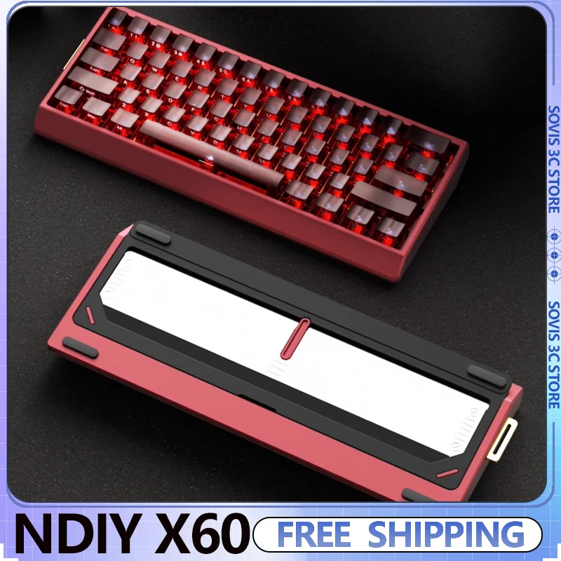 

Чехол для клавиатуры NDIY X60, корпус из алюминиевого сплава с возможностью горячей замены, индивидуальный для клавиатуры wooting60HE/Gateron GT60/MAD CATZ Mad60