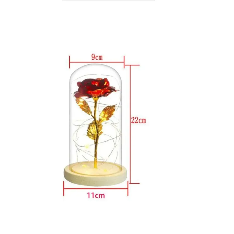 Eternal Life Flower Gold Foil Rose Valentine Gift Creative Gift LED Night Light