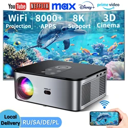 HORLAT Android 4K LED Projector Viewable at Daytime 700ANSI Full HD 1080P Video Home Theater Auto Keystone 5G WiFi 18000Lumenes