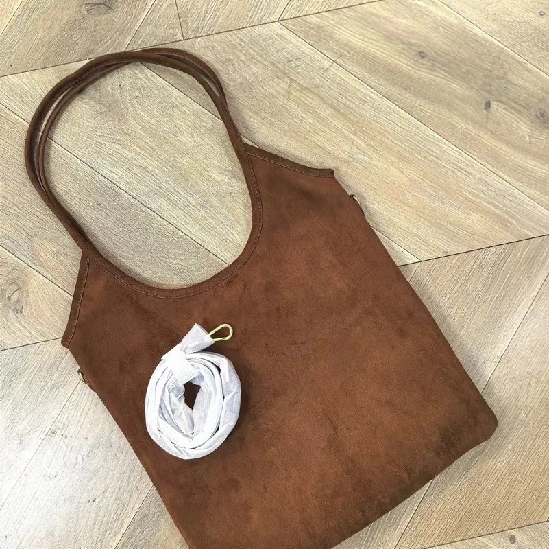 2024 New High Quality Large Capacity Suede Underarm BagSimple Fashion Versatile Retro Suede Single Shoulder Handbag