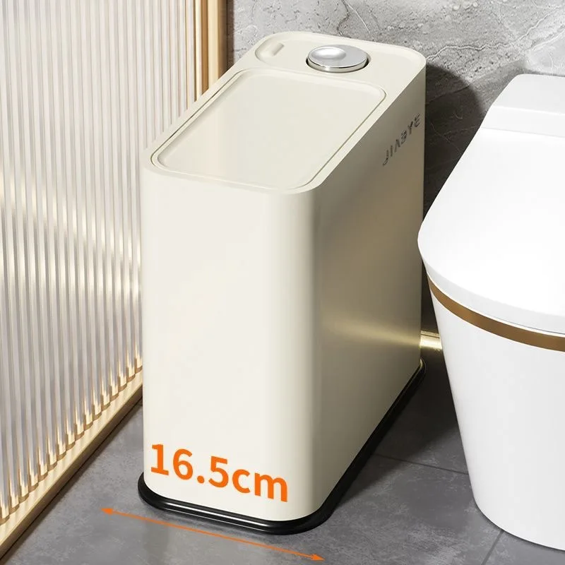 

Large Capacity Bathroom Trash Can Household Toilet Pressed Cover Waste Bin Living Room New 2025 Paper Basket