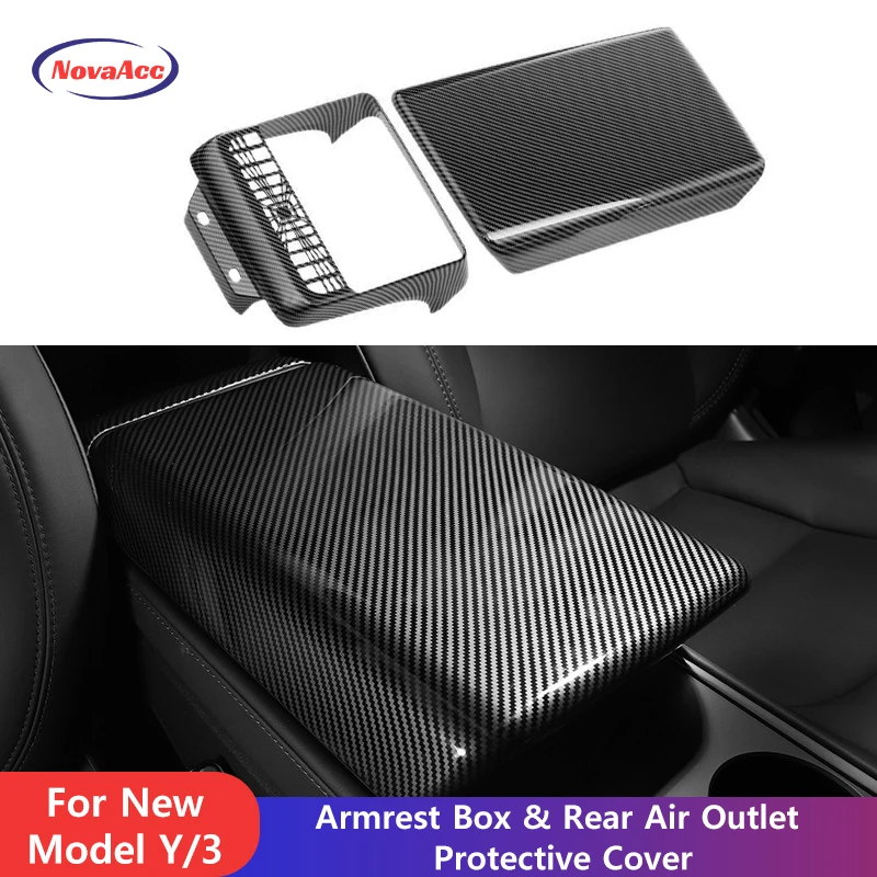 

Car Armrest Box Cover Rear Air Vent Protection Cover For Model Y Juniper/ 3 Highland Anti-Scratch ABS Material Healthy Odorless